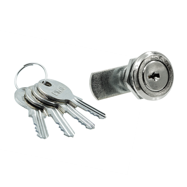 DoorBird replacement lock cylinder with 4 metal keys and keyring