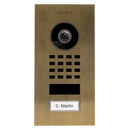 DoorBird D1101V Flush-Mount IP Video Intercom, 1 Call Button in Real Burnished Brass