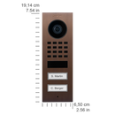 DoorBird D1102V Surface-Mount IP Video Door Station, 2 Call Button in  Architectural Bronze
