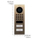 DoorBird D1102V Surface-Mount IP Video Door Station, 2 Call Button in Real Burnished Brass