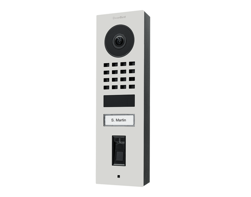 DoorBird D1101FV-S Fingerprint 50 Surface-Mount IP Video Door Station, 1 Call Button in Traffic White, RAL 9016