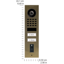 DoorBird D1102FV Fingerprint 50 Surface-Mount IP Video Door Station, 2 Call Button in Real Burnished Brass