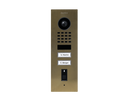 DoorBird D1102FV Fingerprint 50 Flush-Mount IP Video Door Station, 2 Call Button in Real Burnished Brass