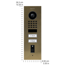 DoorBird D1102FV Fingerprint 50 Flush-Mount IP Video Door Station, 2 Call Button in Real Burnished Brass