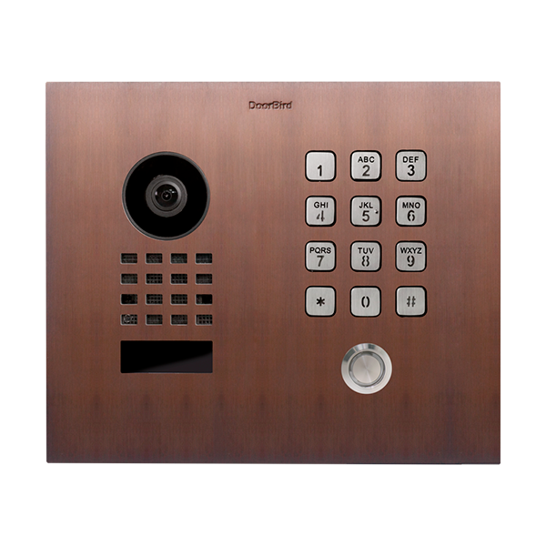 DoorBird D1101KH Classic Flush-Mount IP Video Door Station, 1 Call Button in Architectural Bronze