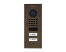 DoorBird D1102V Flush-Mount IP Video Door Station, 2 Call Button in  Architectural Bronze