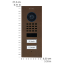 DoorBird D1102V Flush-Mount IP Video Door Station, 2 Call Button in  Architectural Bronze