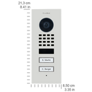 DoorBird D1102V Flush-Mount IP Video Door Station, 2 Call Button in Traffic White, RAL 9016