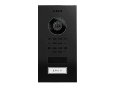 DoorBird D1101V Flush-Mount IP Video Door Station, 1 Call Button in Graphite Black
