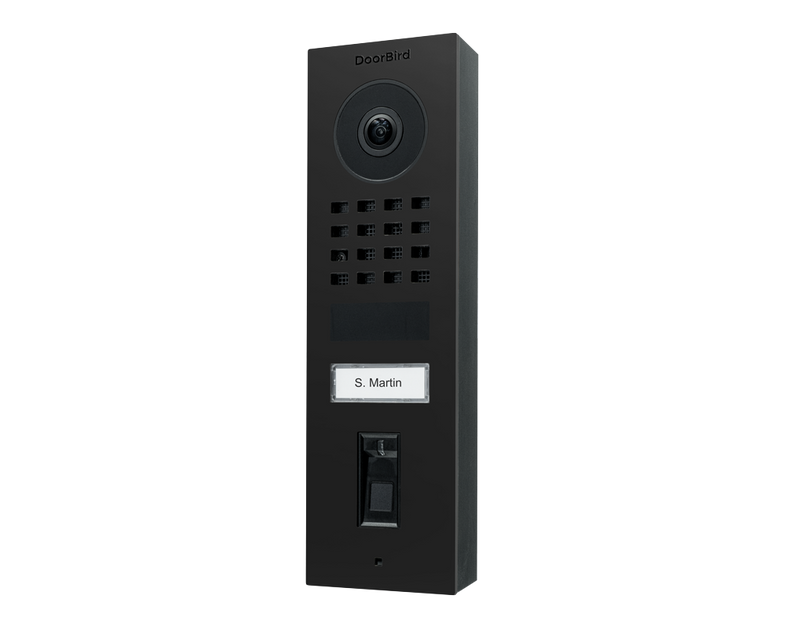 DoorBird D1101FV-S Fingerprint 50 Surface-Mount IP Video Door Station, 1 Call Button in Graphite Black