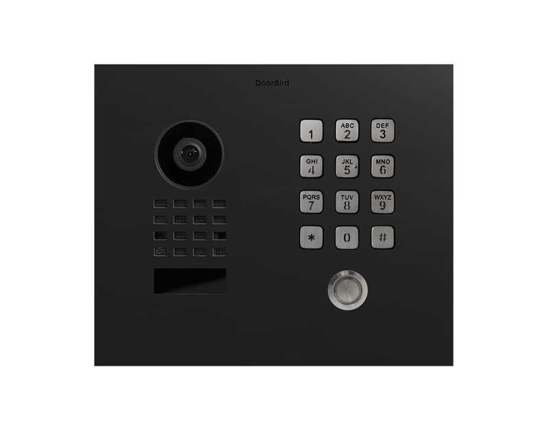 DoorBird D1101KH-C-F Classic Flush-Mount IP Video Door Station, 1 Call Button in Graphite Black