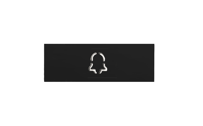 Graphite black engraved nameplate with call-bell icon for one call button, DoorBird