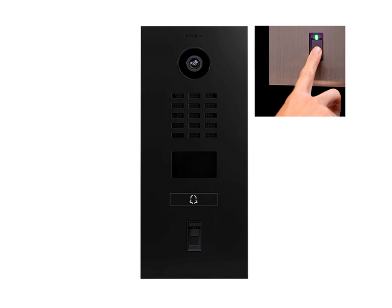 DoorBird D2101FV-FP50 Fingerprint 50 IP Video Door Station, 1 Call Button in Graphite Black