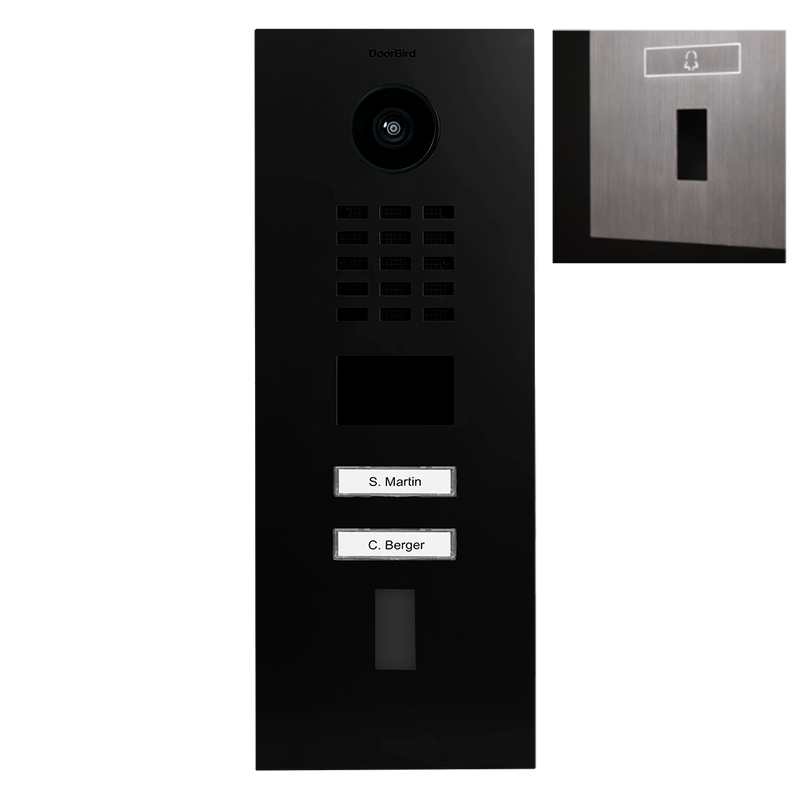 DoorBird D2102FV Ekey IP Video Door Station, 2 Call Button in Graphite Black