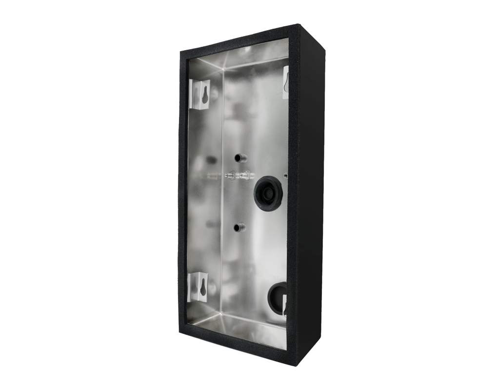 DoorBird D2101V graphite black backbox housing, open front with mounting holes
