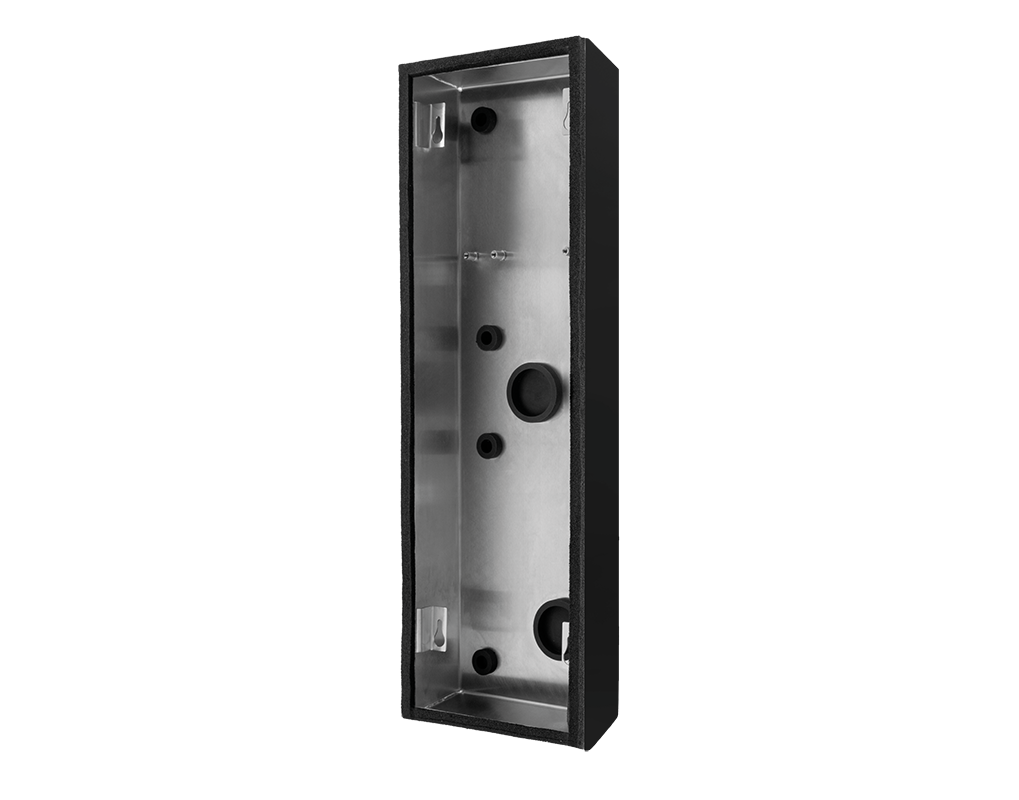 DoorBird D2102KV graphite-black metal backbox housing with mounting holes