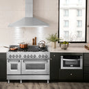 ZLINE 42-Inch Convertible Wall Mount Range Hood in Stainless Steel with Set of 2 Charcoal Filters, LED lighting, and Baffle Filters (KB-CF-42)