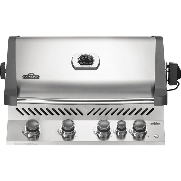 Napoleon 33-Inch Prestige 500 RB Built-In Natural Gas Grill with Infrared Rear Burner in Stainless Steel (BIP500RBNSS-3)