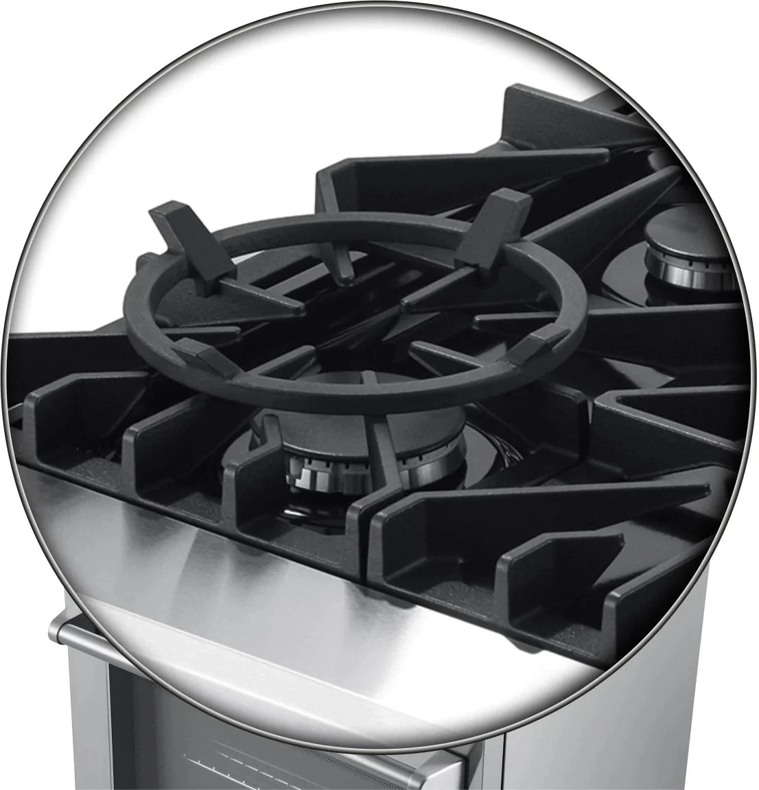 Stainless steel air fryer basket insert with burner ring and supports