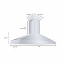 ZLINE 60-Inch Professional Convertible Vent Wall Mount Range Hood in Stainless Steel with Crown Molding (597CRN-60)