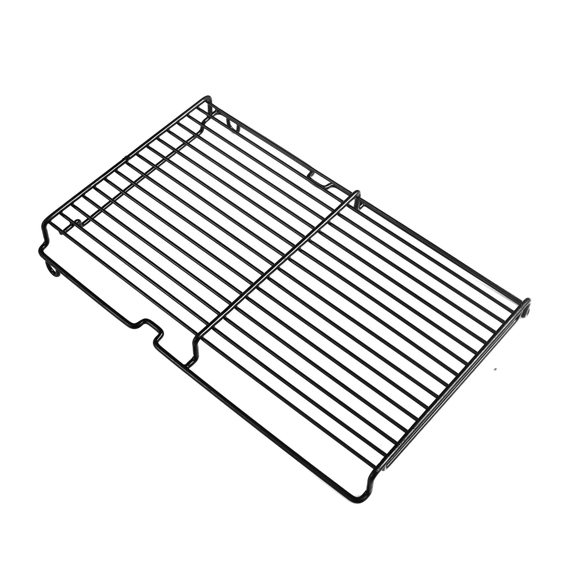 Black wire wine cooler shelf rack with side supports