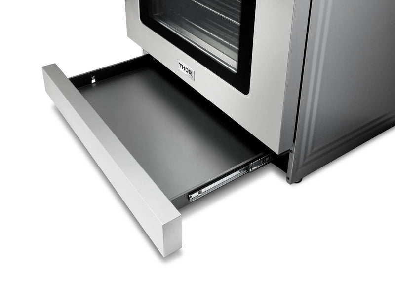 Thor Kitchen 2-Piece Appliance Package - 36-Inch Gas Range with Tilt Panel & Premium Under Cabinet Hood in Stainless Steel