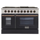 Kucht Signature 48" Pro-Style Dual Fuel Range in Black Oven Door & Gold (KDF482-K-GOLD)