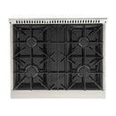 Kucht Signature 30-Inch Pro-Style Dual Fuel Range in Stainless Steel with Black Oven Door & Gold Handle (KDF302-K-GOLD)