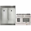 Forno 2-Piece Appliance Package - 48-Inch Gas Range with Air Fryer & 60-Inch Pro-Style Refrigerator in Stainless Steel