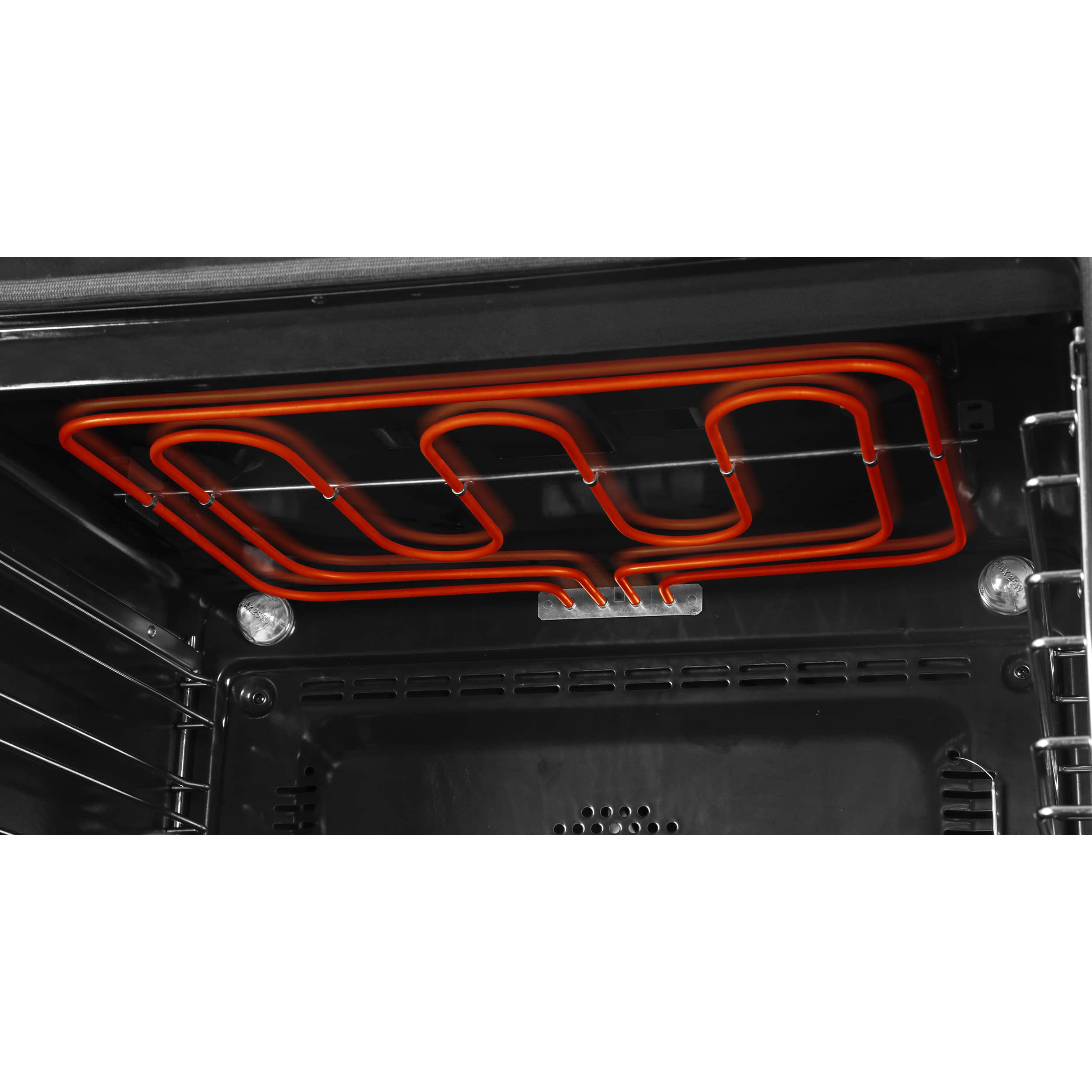 Dual fuel range oven broil element with orange glow