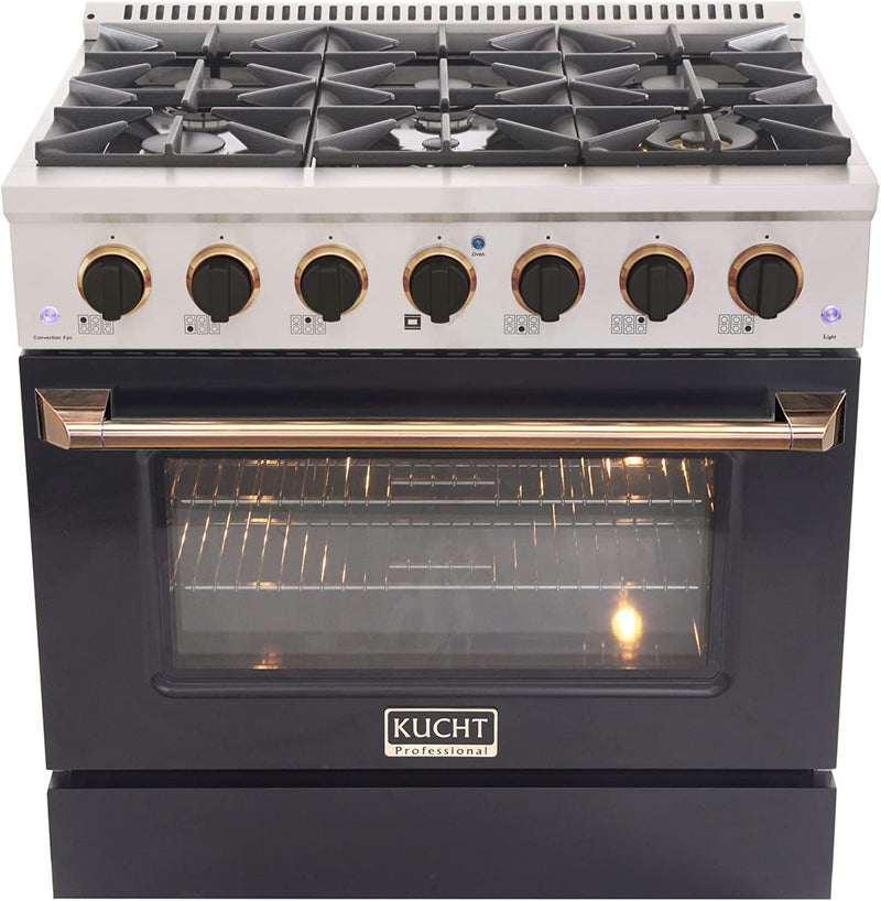 Kucht Professional 48 Stainless Steel Natural GAS Range in Silver/White - KNG481-W