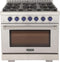 Kucht 36-Inch Gas Range in Stainless Steel with Blue Knob (KFX360-B)