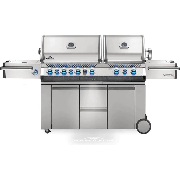 Napoleon 94-Inch Prestige Pro 825 RSBI Propane Gas Grill with Power Side Burner, Infrared Rear & Bottom Burners in Stainless Steel (PRO825RSBIPSS-3)