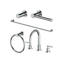 ZLINE Emerald Bay Bathroom Package with Faucet, Towel Rail, Hook, Ring and Toilet Paper Holder in Chrome (5BP-EMBYACCF-CH)