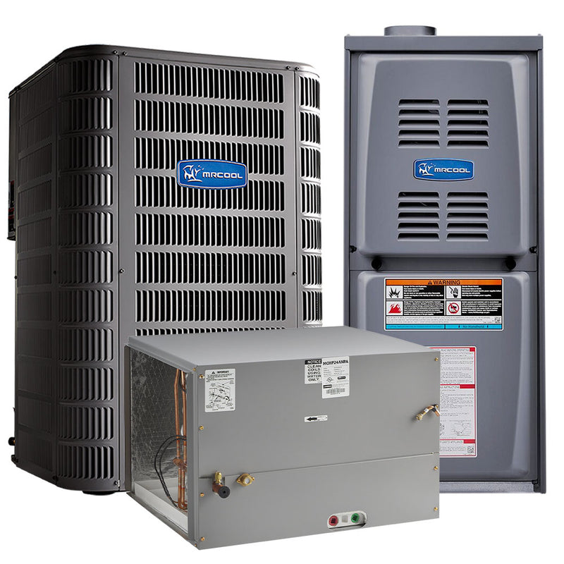 MRCOOL Signature Series - Central Air Conditioner & Gas Furnace Split System - 5 Ton, 14.25 SEER, 60K BTU, 80% AFUE - 24.5-Inch Cabinet - Horizontal