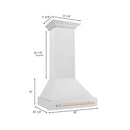 ZLINE 30-Inch Autograph Edition Wall Mount Range Hood in Satin Stainless Steel with Gold Handle (8654SNZ-30-G)