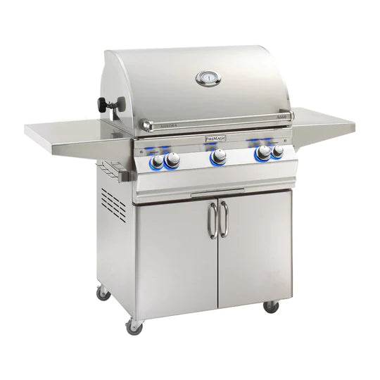 Fire Magic Aurora A660s 30-Inch Propane Gas Freestanding Grill with 1 Sear Burner, Backburner and Analog Thermometer (A660S-8LAP-61)