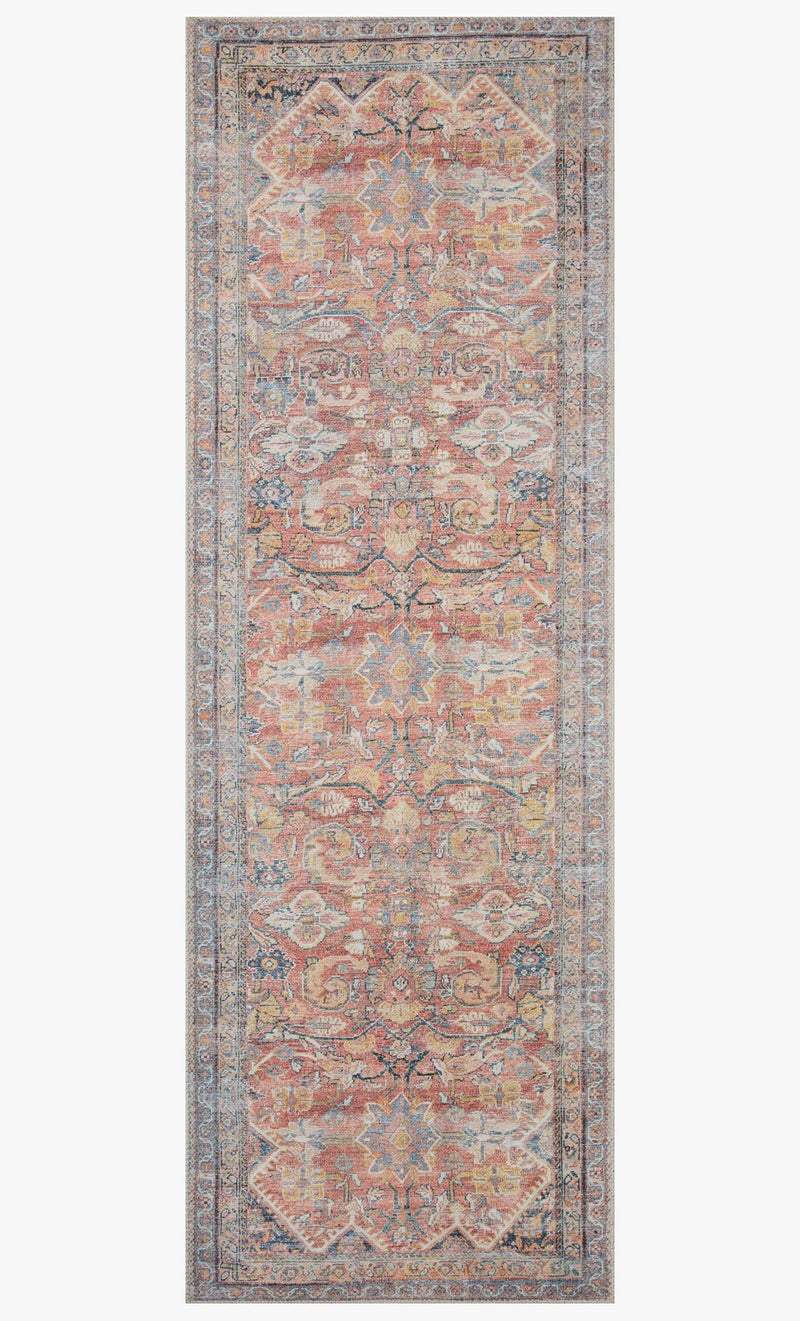 Loloi II Adrian Collection - Traditional Power Loomed Rug in Rust & Denim (ADR-02)