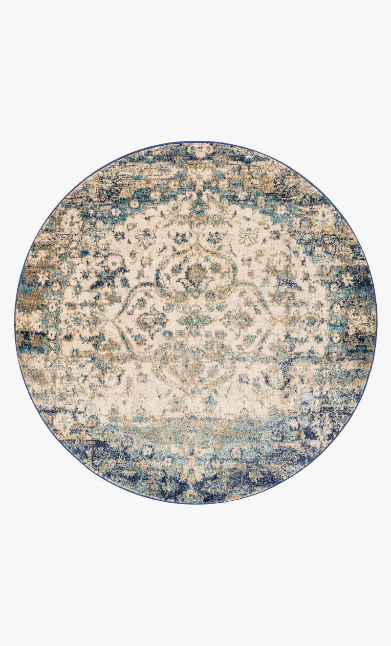 Loloi Anastasia Collection - Transitional Power Loomed Rug in Blue & Ivory (AF-06)