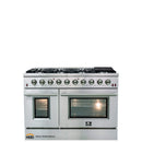 Forno 2-Piece Appliance Package - 48-Inch Gas Range & Wall Mount Hood in Stainless Steel
