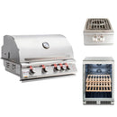 Blaze Grill Package - Premium LTE Marine Grade 32-Inch 4-Burner Built-In Liquid Propane Grill, Side Burner and Beverage Center