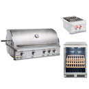 Blaze Grill Package - Professional LUX 44-Inch 4-Burner Built-In Natural Gas Grill, Side Burner and Beverage Center in Stainless Steel