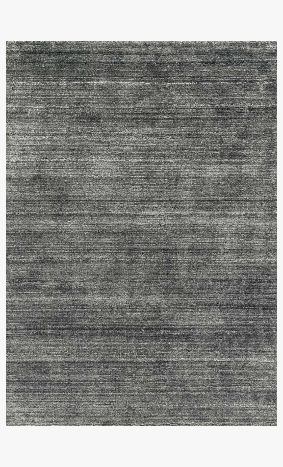 Charcoal transitional hand-loomed area rug with fine horizontal linear texture
