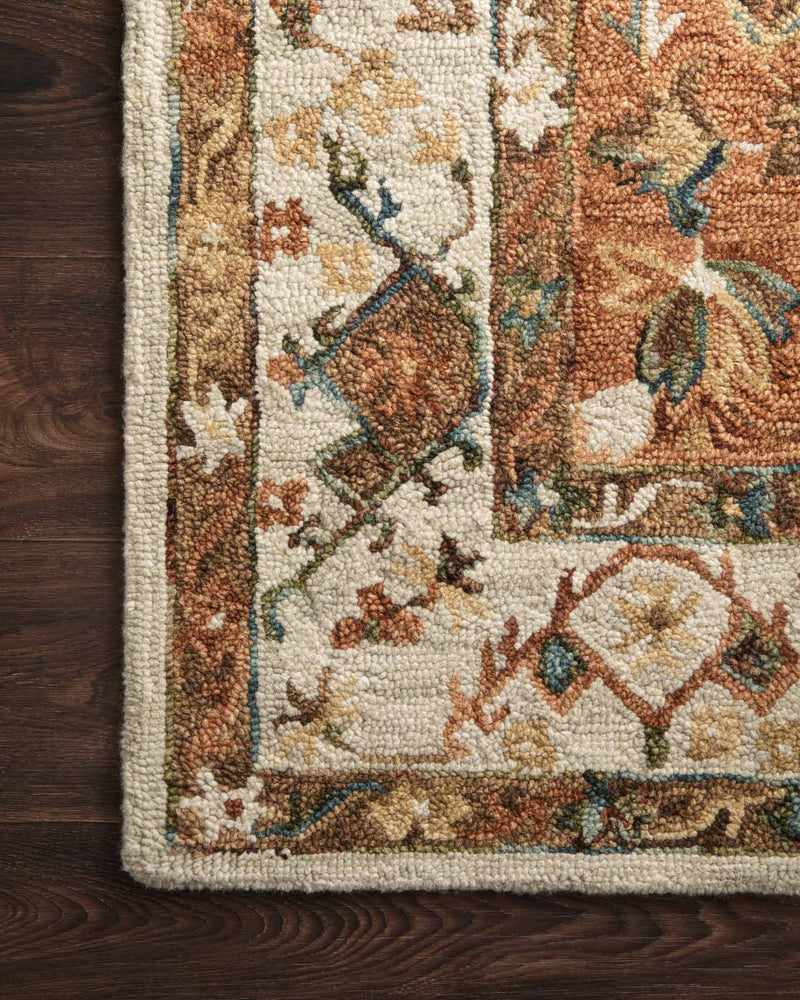 Loloi II Beatty Collection - Traditional Hooked Rug in Ivory & Rust (BEA-01)