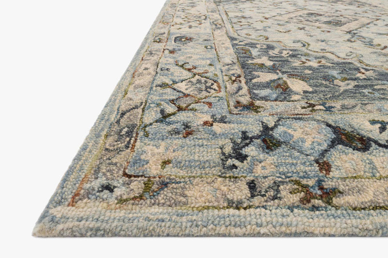 Loloi II Beatty Collection - Traditional Hooked Rug in Lt. Blue & Blue (BEA-01)