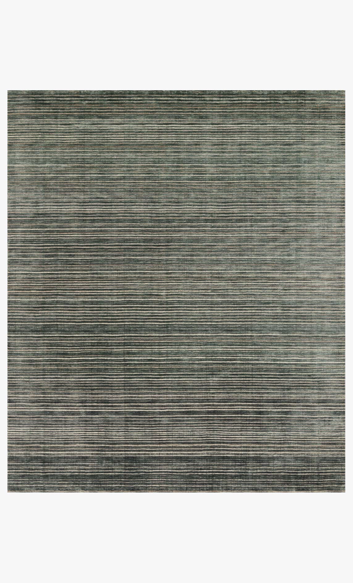 Traditional hand-loomed rug, dark lagoon with thin horizontal stripes
