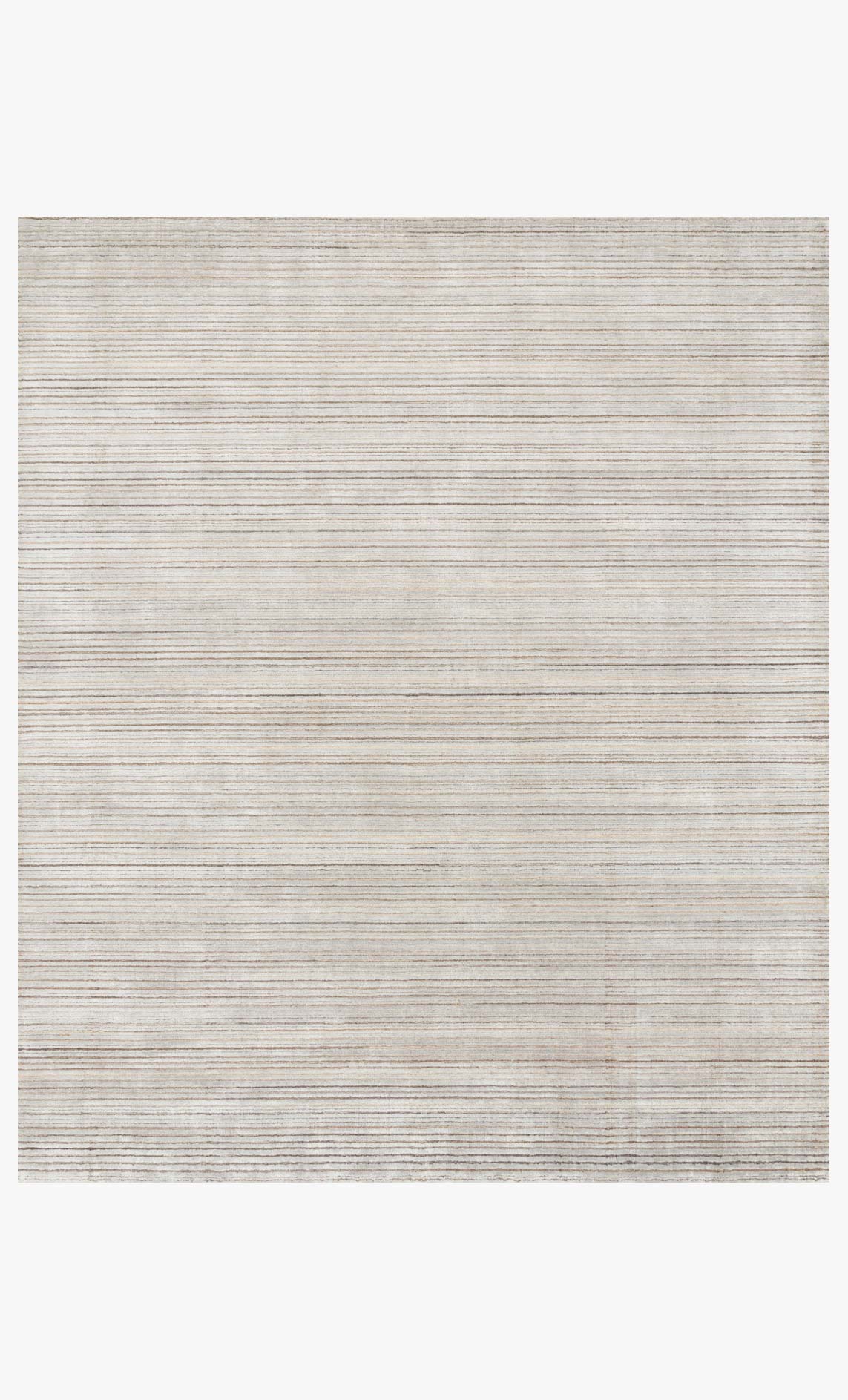 Traditional hand-loomed rug with light blue and beige horizontal stripes