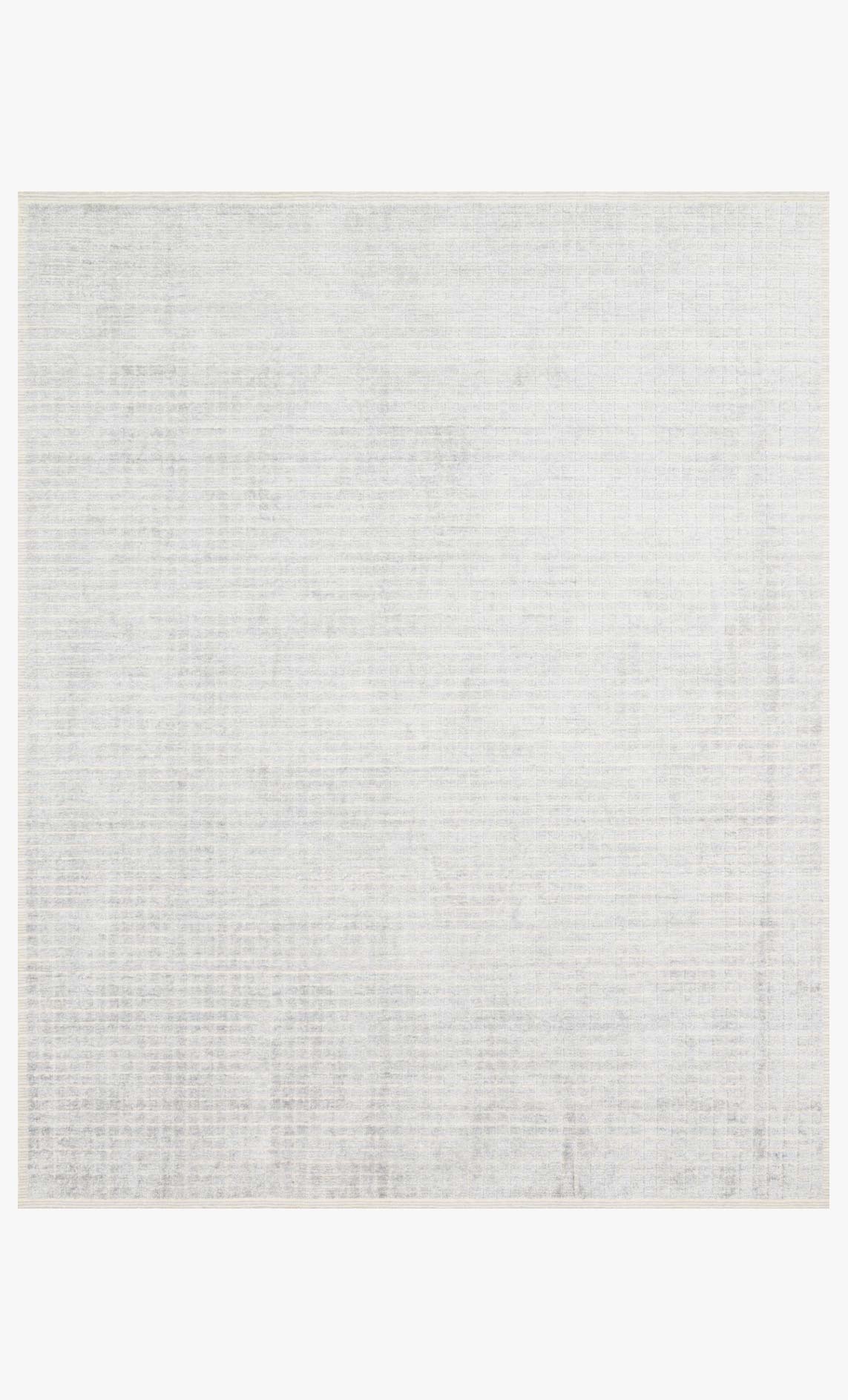 Contemporary hand-loomed rug with light silver-gray textured weave, subtle border