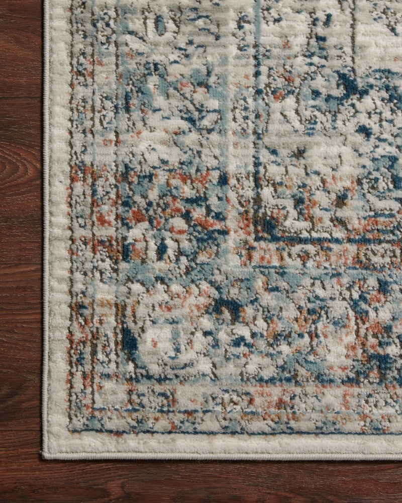 Loloi II Bianca Collection - Contemporary Power Loomed Rug in Ivory & Ocean (BIA-10)