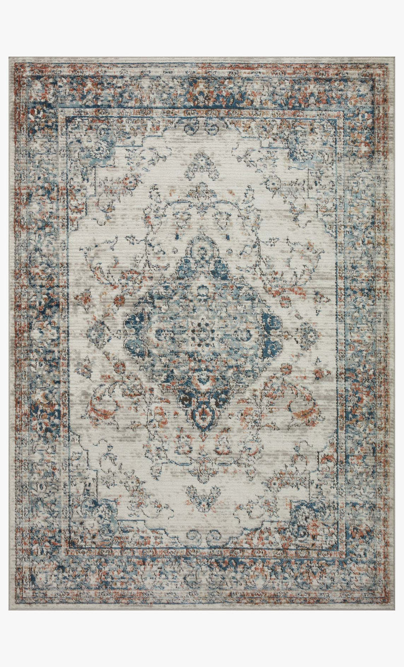 Loloi II Bianca Collection - Contemporary Power Loomed Rug in Ivory & Ocean (BIA-10)